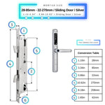 Smart Door Lock Slim - 28-85mm (22x270mm) Sliding Door - Silver -